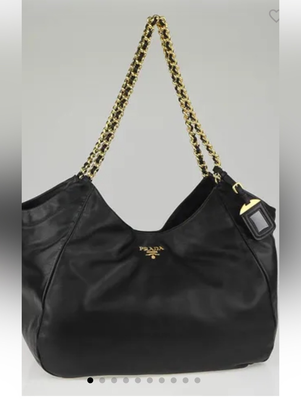 PRADA
Baltico Soft Calfskin Leather Chain Tote Bag BR4826 used